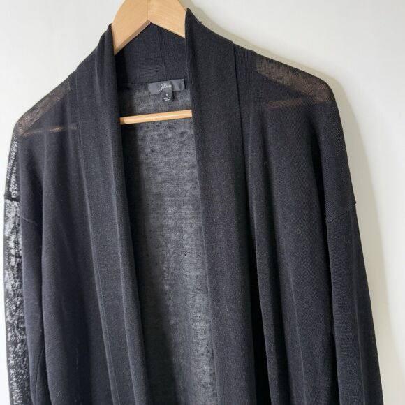 J Crew Long Linen Blend Cardigan Sweater Sz Small Semi Sheer Preppy Minimalist - Picture 4 of 13